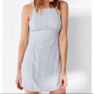 Gingham Light Blue Dress UO